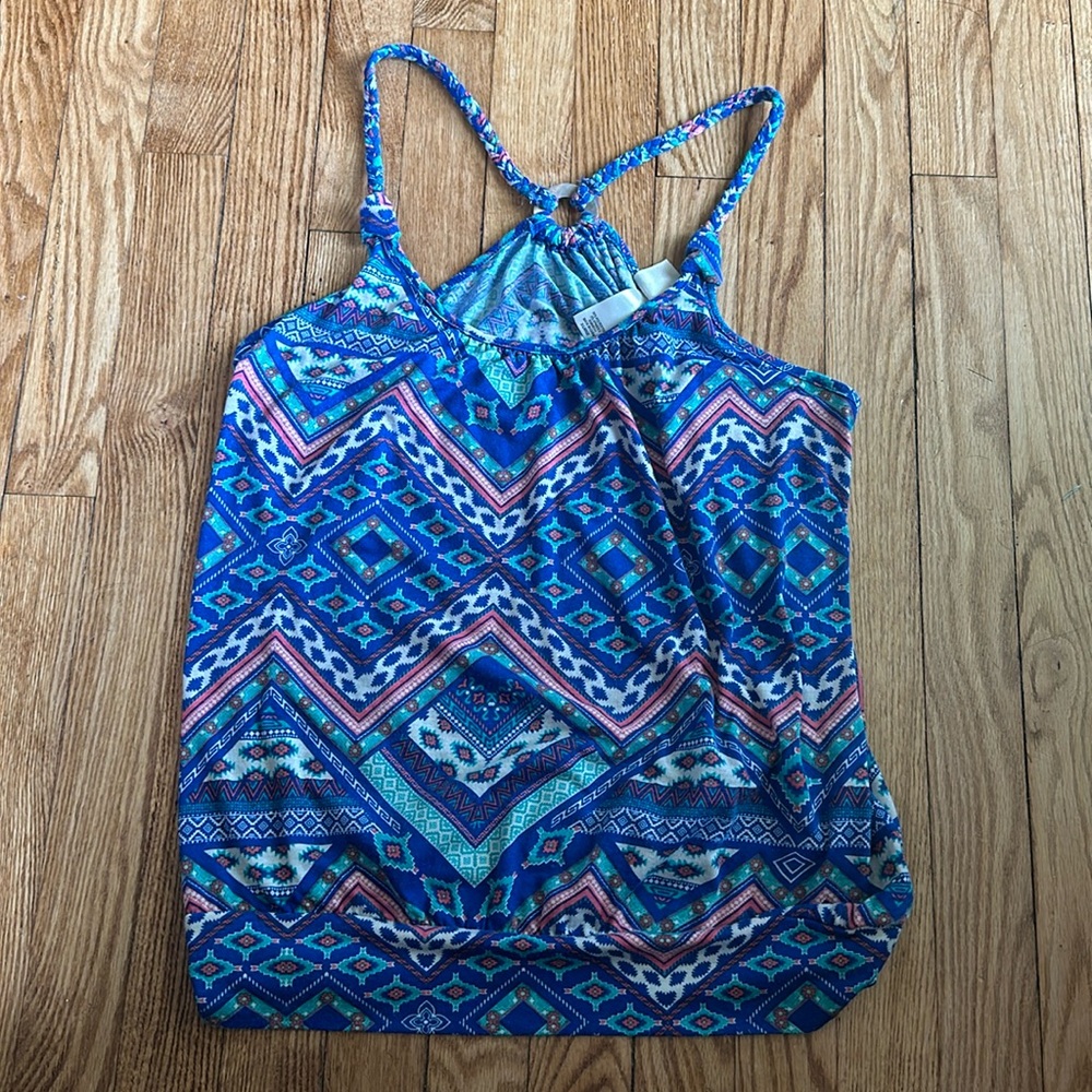 Royal Blue Printed Tank